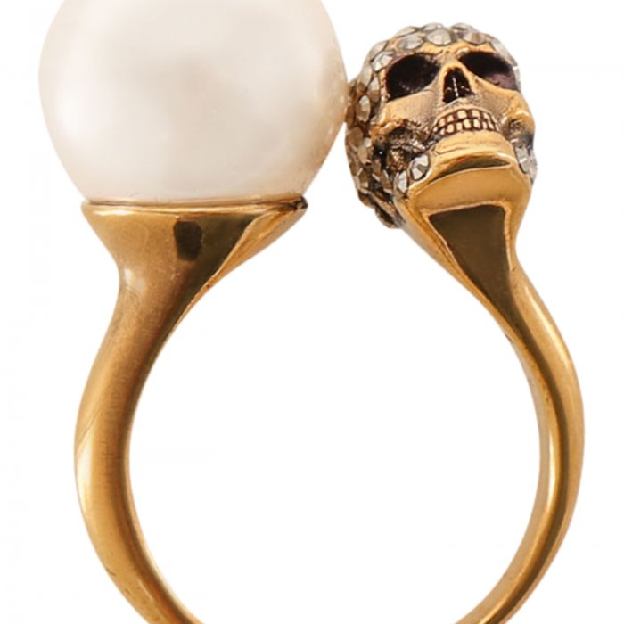 骷髅珍珠戒指